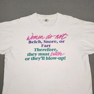 Vintage Fruit Of The Loom Shirt Women B!tch XL Men Large Distresse Single Stitch